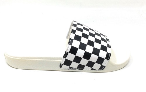 Vans Women's Checkerboard Slide Flat Sandals Black White Size 6 M US | eBay