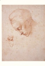 Art Postcard Michelangelo Studies for the Hea...