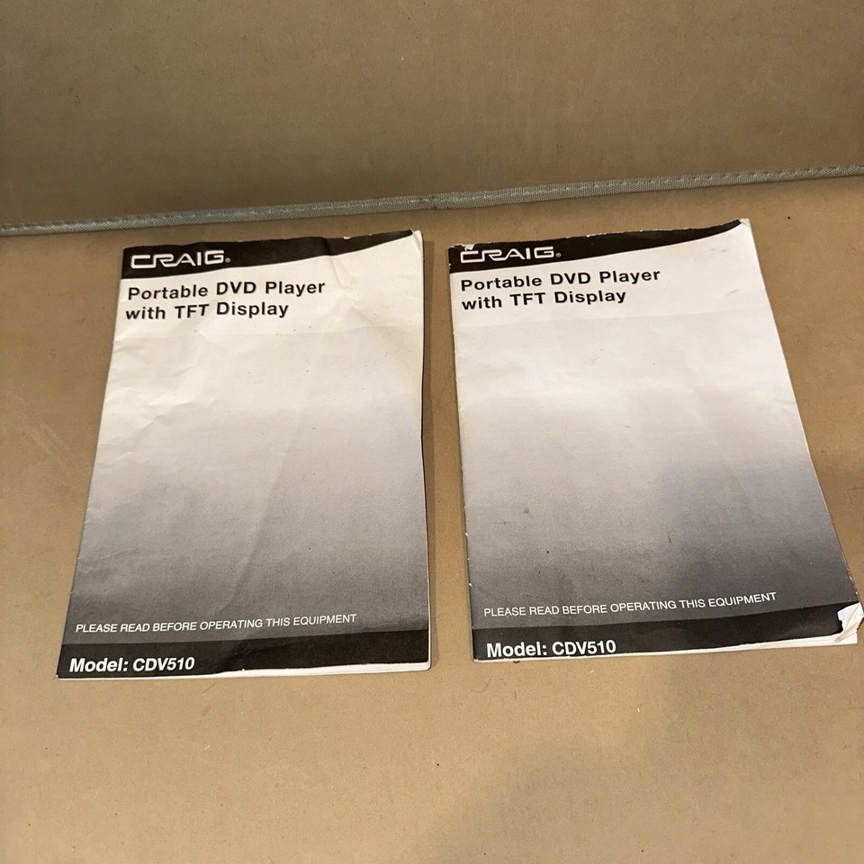 (2) Craig 7" Top Loading Portable DVD Players CDV510 (1) Remote (2