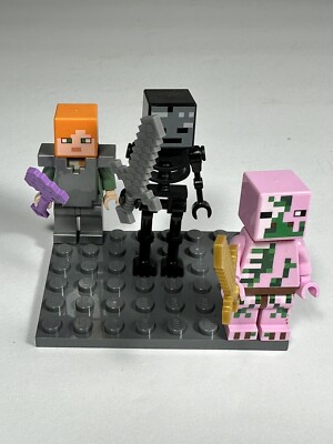 LEGO Minecraft Zombie Pigman Wither Skeleton And Alex Mini Figurines Figs  21139