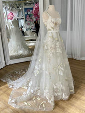 Square Collar Wedding Dresses Floral Print A-Line Sleeveless Belt Boho