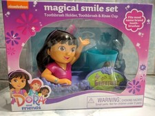 Nickelodeon DORA Explorer Friends Magical Smile Set Toothbrush Holder Cup Brush