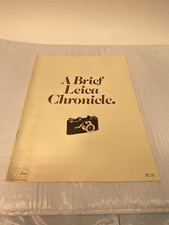 LEICA LEITZ "A BRIEF LEICA CHRONICLE SINCE 1913" CAMERA BOOKLET publication 1971
