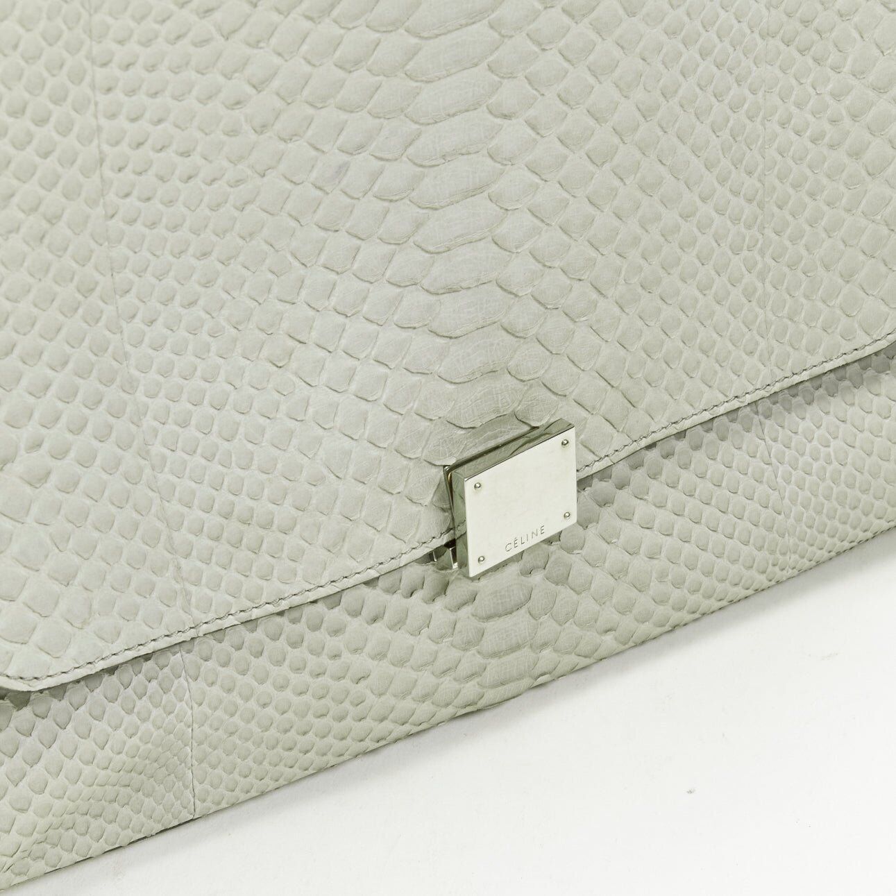 CELINE Phoebe Philo Trapeze grey scaled leather s… - image 7