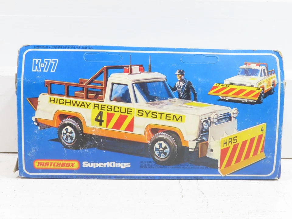Matchbox K-77 Superkings Highway Rescue Plow Truck Plymouth Trail Duster LN 8879 - Image 2 of 4
