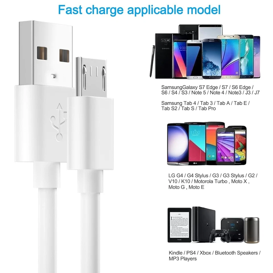 3-Pack Micro USB V9 Fast Charger Cable Data Charging Cord For Android Smartphone - Image 4 of 4