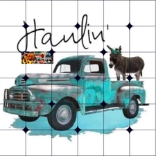 Sublimation Print Western Old Truck Donkey Ready to Press Heat Transfer