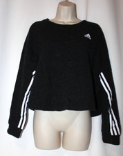 Adidas Cropped Heathered Sweatshirt Womens Size M EXCELLENT
