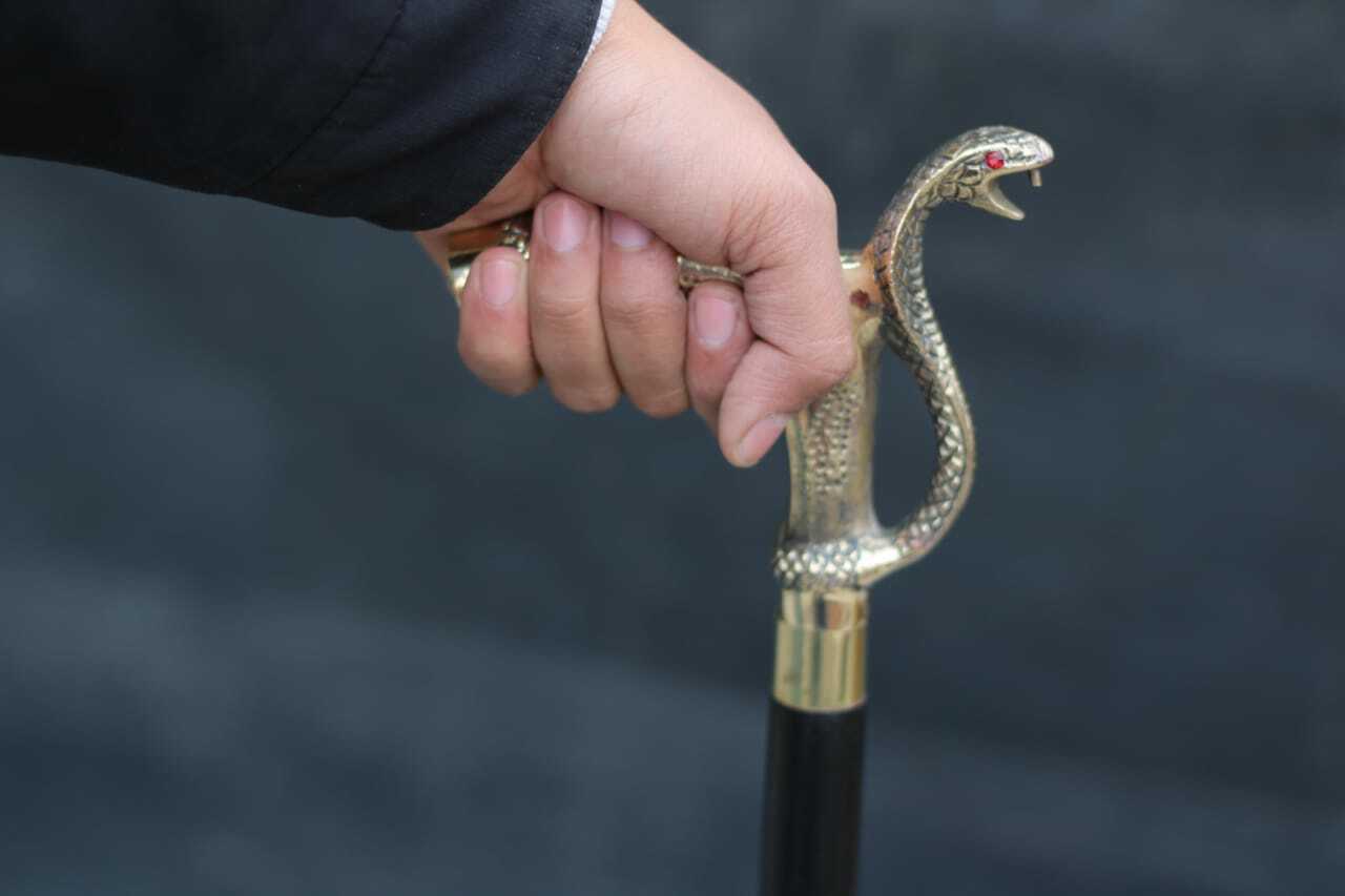 walking Stick handle Solid Metal Designer Cane Pr… - image 3