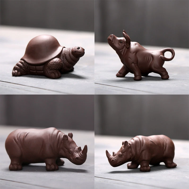 Creativo Tea Pet Yixing Zisha Ornamento de Arcilla Púrpura Juego de Té Buey Decoración de Mesa Foto 2 de 4