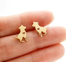 Dog Animal Pet Love Stainless Steel Stud Earrings Jewelry  G570