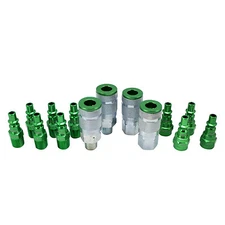 Milton COLOR FIT S-314AKIT 14 PC A-Style Coupler & Plug set, 1/4" NPT, GREEN