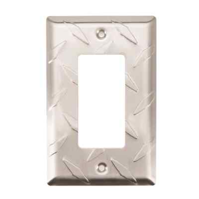 Brainerd Diamond Plate Decora Style Wall Plate - Satin Nickel - 662710 - NEW