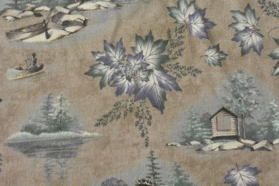 By 1/2 Yd, "Canoe Country" Scenes on Brown Flannel, Moda, Holly Taylor, P8944 - Image 2 of 4