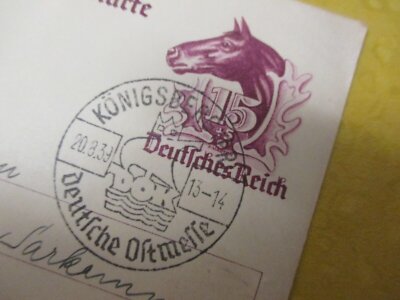 20.8.39 DOK  KÖNIGSBERG Deutsche Ostmesse (Eröffnungsstempel)