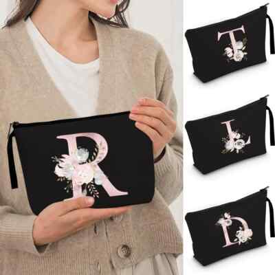Rosa Buchstaben Brautjungfer Make-up Taschen Kosmetiktasche Make-up Handtasche Aufbewahrung Aufbewahrung