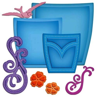 SPELLBINDERS SHAPEABILITIES Tasche und Wirbel - S5-150 - 8 Matrizen 