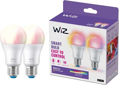 2 Stück WiZ 8,5W Smart-LED E27 Doppelpack 806lm 16M Farben NEU R2317