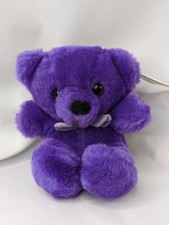Russ Color Soft Bear Plush Purple 5 Inch Caress Pets Stuffed Animal Toy