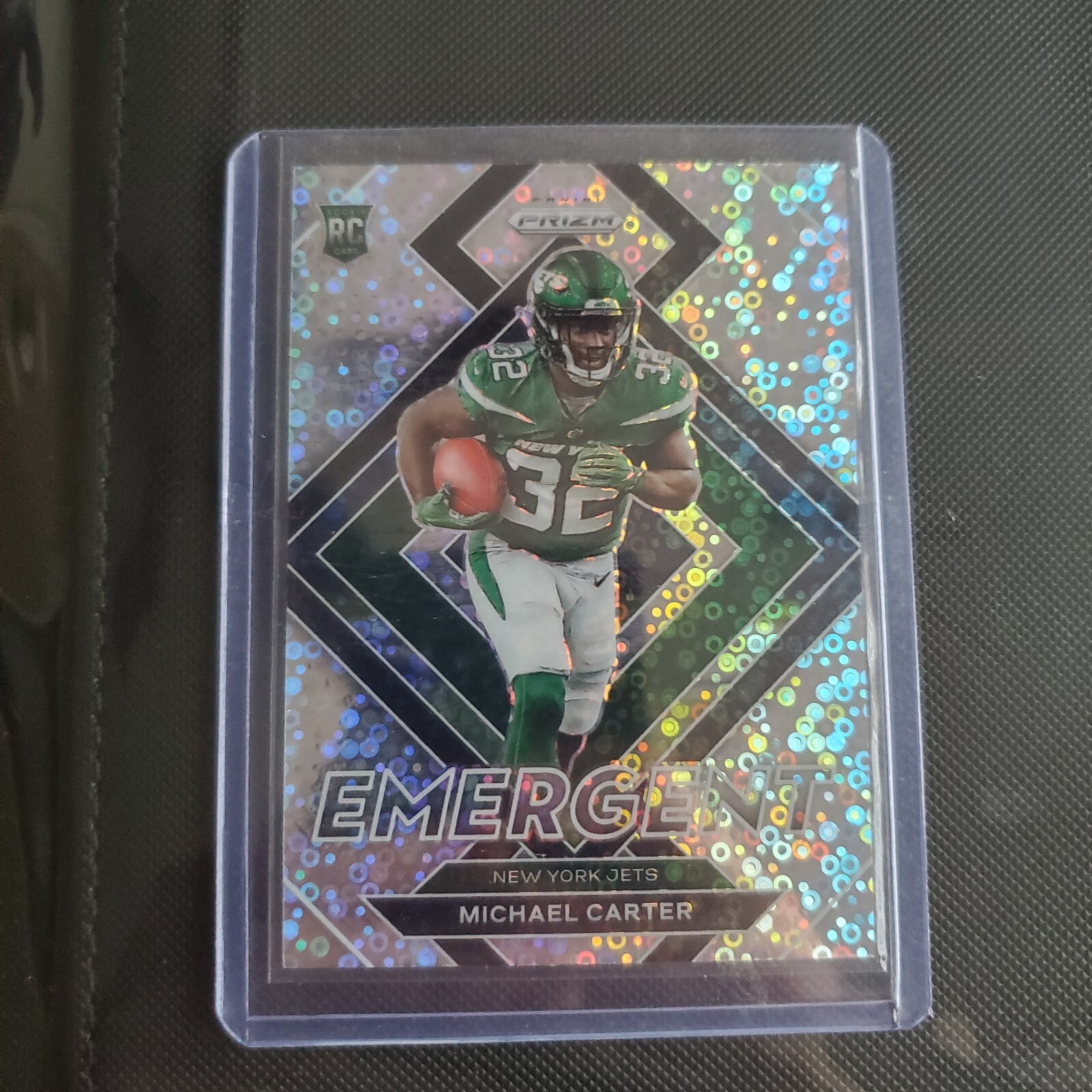 Michael Carter 2021 Panini Prizm Emergent No Huddle Rookie Insert #E-20
