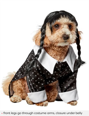 Wednesday Addams Fun and Cute Pet Costume Dress and for Themed Parties and Ha...