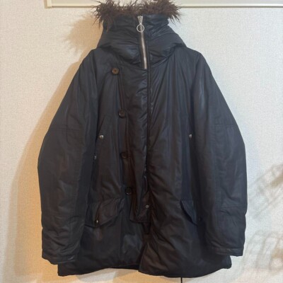 OUR LEGACY SNORKLE PARKA JACKET BLACK WAX SIZE 46 BLACK FULL ZIP