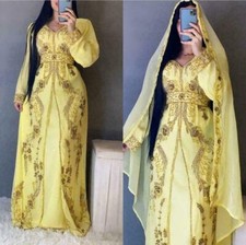New Moroccan Dubai Kaftans Farasha Abaya Dress Very Fancy Long Gown