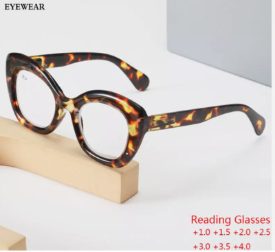Cat Eye Reading Glasses For Women Classic Thick Frame Clear Lens Glasses New