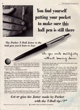 1961 Parker Jotter Pen Print Ad T Ball Top Pocket Writing Instrument