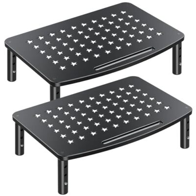 2 Pack Monitor Stands Risers 3 Height Adjustable Monitor Riser for Laptop Pri...