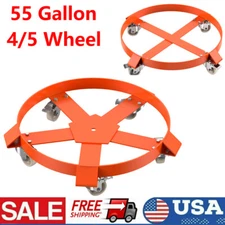 55 Gal Drum Dolly Heavy Duty Barrel Cart 1000/1250lbs with Swivel Casters Steel