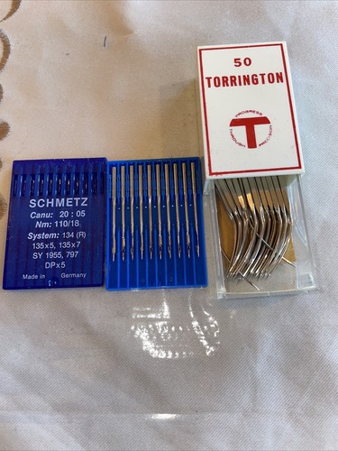 40 pezzi aghi per macchina da cucire TORRINGTON 158GHS 50/25 più 2 Schmetz