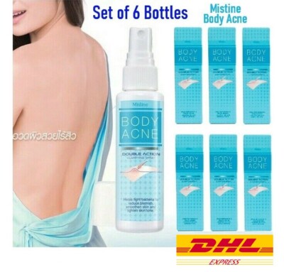 6 Mistine Body Acne Double Action Clarifying Pimple Spray Blemish Treatment 50ml