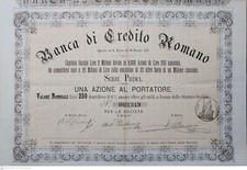 1871 * ROMAN CREDIT BANK * HISTORICAL ACTION * FIRST SERIES RARE