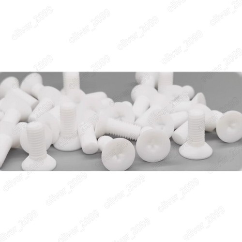 PTFE Plastic Phillips Countersunk Flat Head Screws M3/M4/M5/M6/M8/M10/M12 - Picture 2 of 5