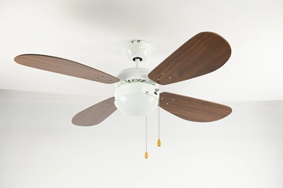 Ceiling Fan With Light Classic White & Walnut 105 CM Soft - Image 2 of 4
