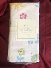 Pottery Barn Kids Vienna Elephants Crib Fitted Sheet NWT NLA
