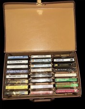 Vintage AUCTION Lot Of 24 Cassette Tapes WITH CASE Assorted Genre