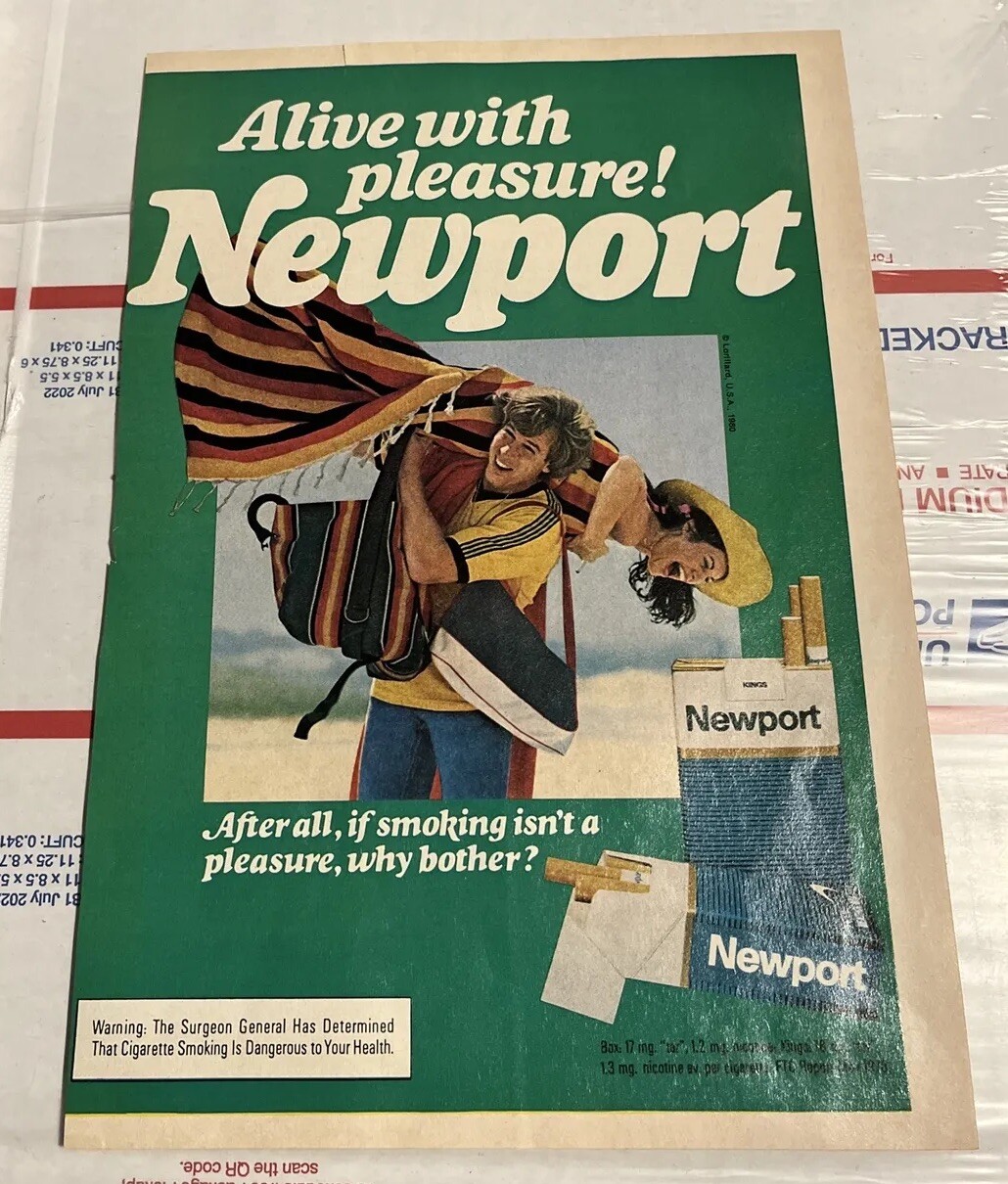 1980 Vintage Print Ad Newport Cigarettes "Alive With Pleasure" eBay