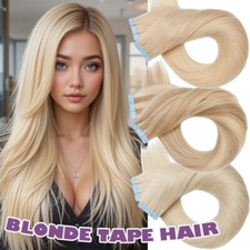 Tape In 100 Real Human Hair Extensions Russian Invisible Skin Weft 60pcs 150g K