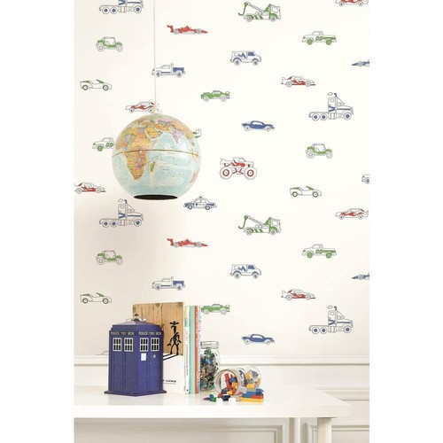 Wallquest Paper Strippable Double Roll 33-Ft Length In Abstract Traffic Jam - Picture 2 of 2