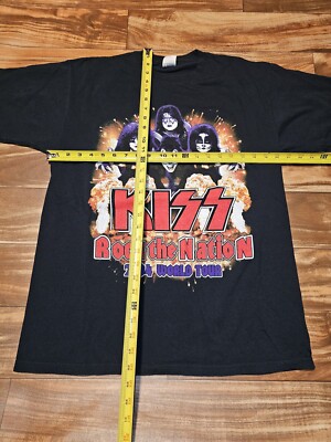 KISS　ROCK　THE　NATION2004 WORLD　TOUR　Tシャツ Vintage Rare Kiss 2004 Rock The Nation Ft Poison Promo Tour