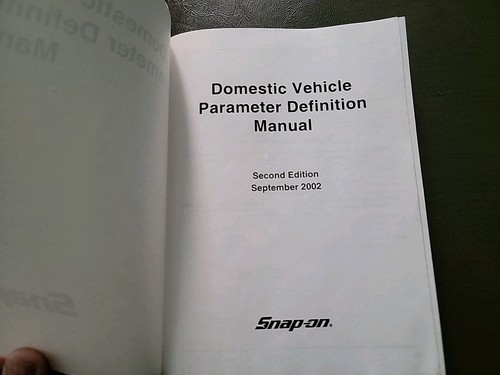 DOMESTIC PRIMARY & PARAMETER MANUAL ZMT2500- 2ND EDITION MT2500 SCANNER SNAP-ON - Picture 4 of 5