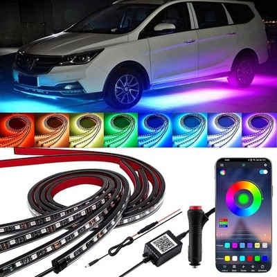Auto LED Unterbodenbeleuchtung RGB Neon Underglow Atmosphäre Lichtleiste App DHL