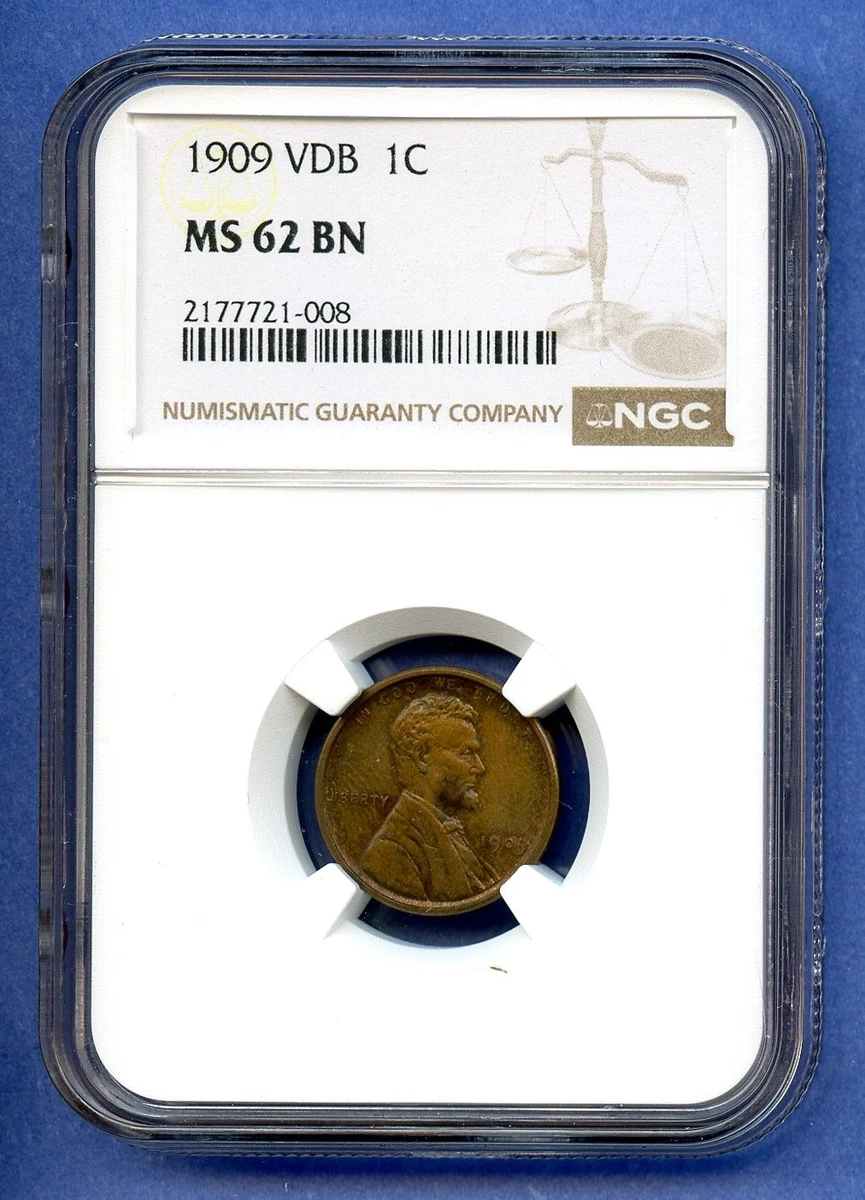 1909 Year Grade MS 62 Lincoln Wheat US Small Cents (1909-1958) for