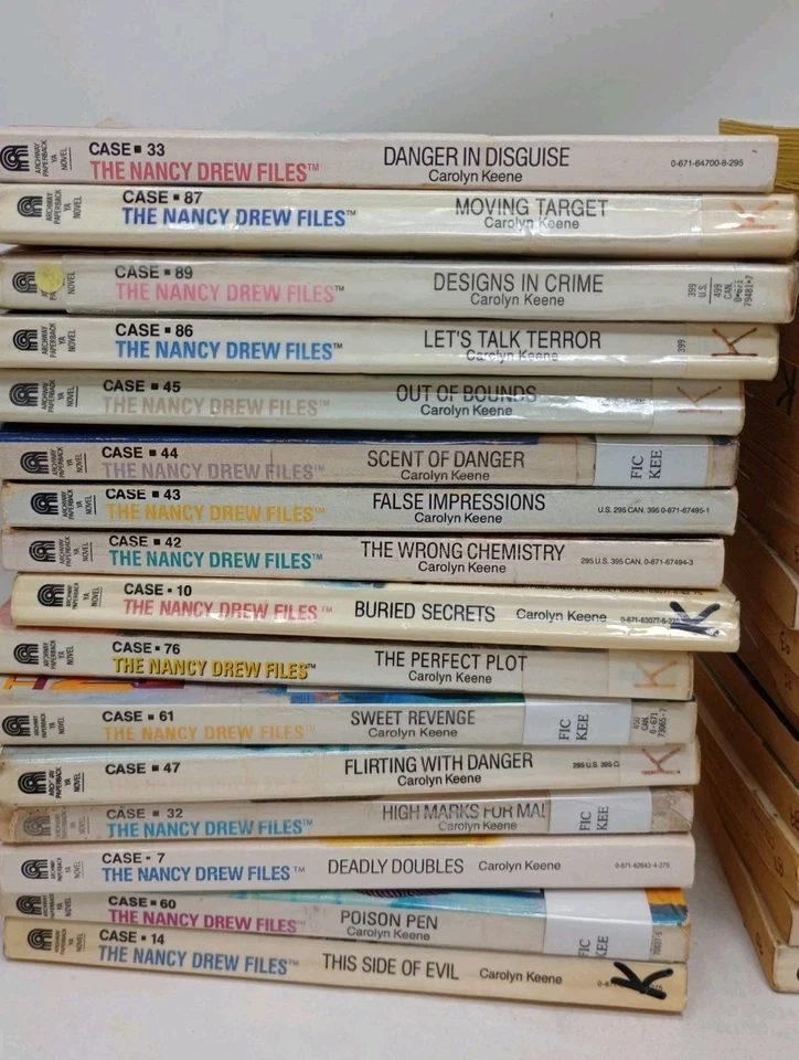 Nancy Drew Files Lot Of 33 Paperbacks Carolyn Keene Archway 80's Vintage.  - Image 3 of 4
