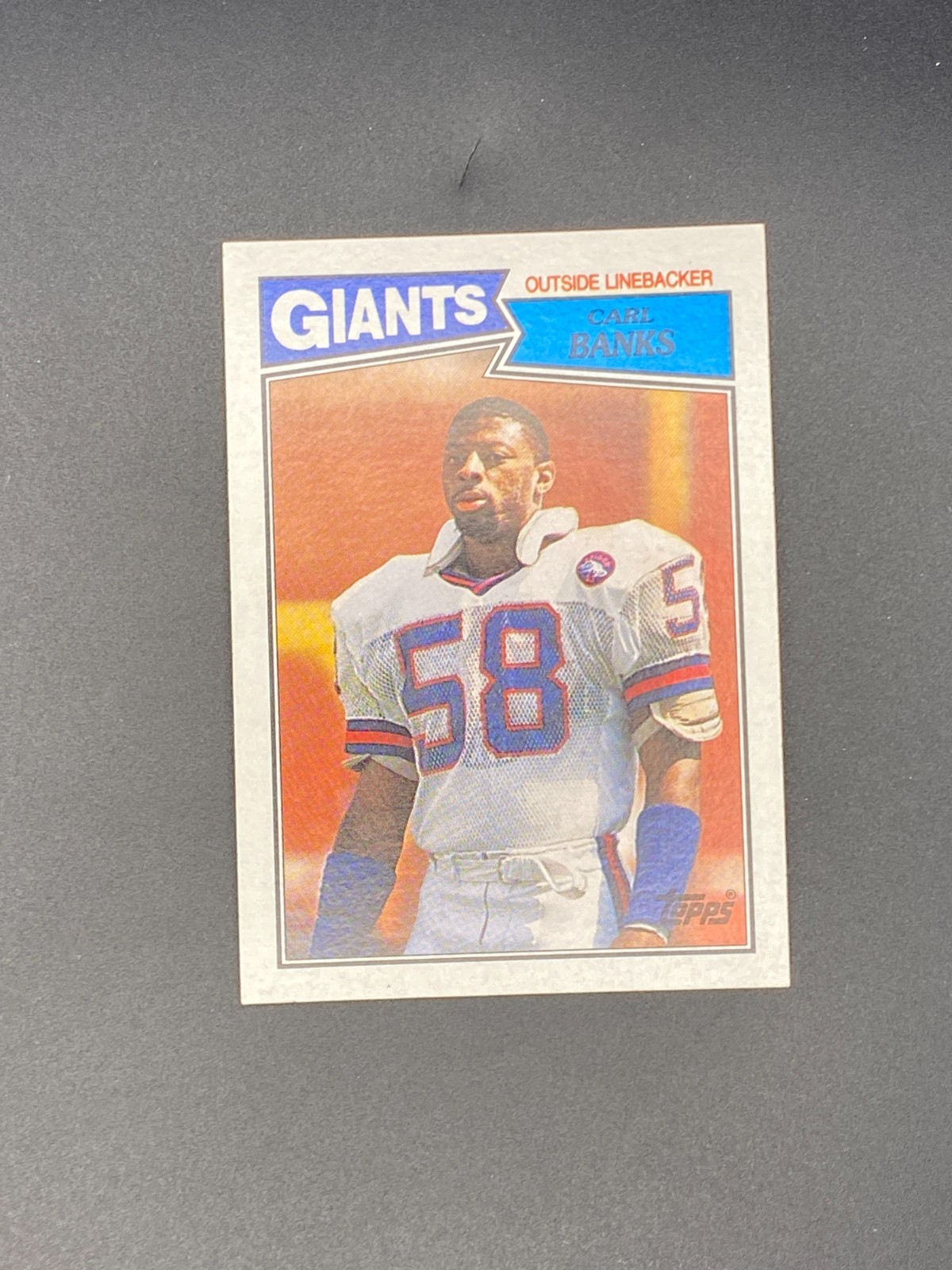 Carl Banks #24 Football Cards 1987 Topps trading card — raw and PSA graded price guide