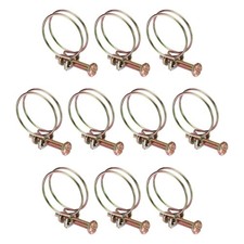 10Pcs 32-36mm Adjustable Double Wire Hose Clamp for Pump Hose