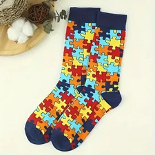 Novelty Jigsaw Puzzle Socks | Funky Gift Idea | Secret Santa Stocking Filler