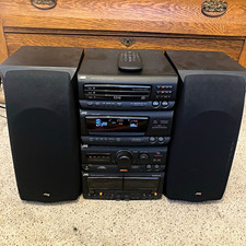 JVC MX-D75T Compact Component System 3-CD Changer Dual Cassette w/ Remote TESTED